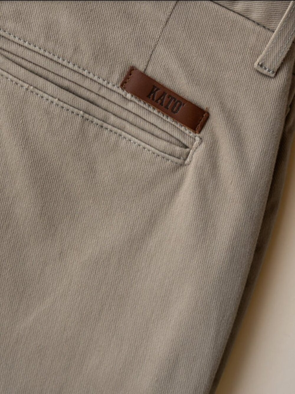 Sand Beige Denit® Stretch Chino by Hiroshi Kato NWT - Picture 5 of 6